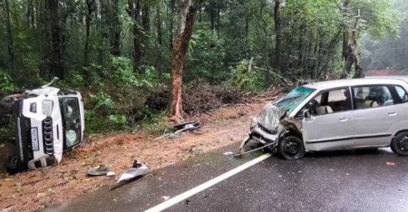 ಬೆಳ್ತಂಗಡಿ: ಎರಡು ಕಾರುಗಳು ಮುಖಾಮುಖಿ ಢಿಕ್ಕಿ- 6 ಮಂದಿಗೆ ಗಾಯ